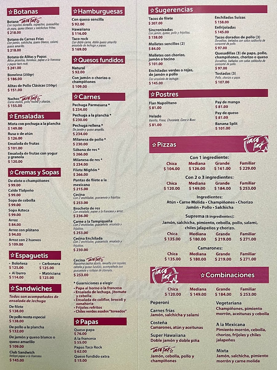 Taco Rock Menu - Image 2